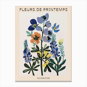 Spring Floral French Poster  Aconitum 3 Canvas Print
