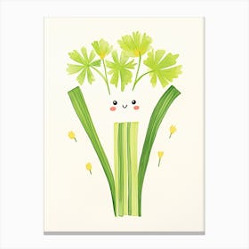 Friendly Kids Celery Canvas Print