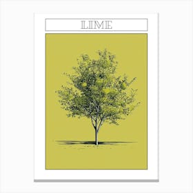 Lime Tree Minimalistic Drawing 4 Poster Canvas Print