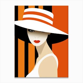 Woman In A Hat 35 Canvas Print
