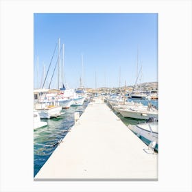 Sailboat Marina In Paros Canvas Print