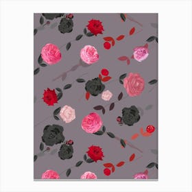 Pink Red Peony Canvas Print