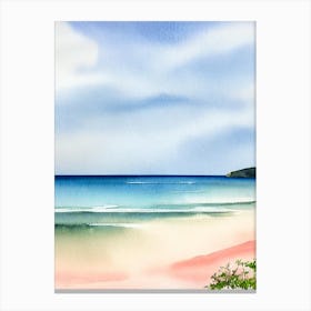 Tallow Beach 2, Australia Watercolour Canvas Print