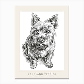 Lakeland Terrier Dog Line Sketch 3 Poster Canvas Print