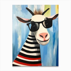 Little Goat 2 Wearing Sunglasses Canvas Print