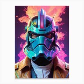 Captain Rex Star Wars Neon Iridescent Painting (21) Canvas Print