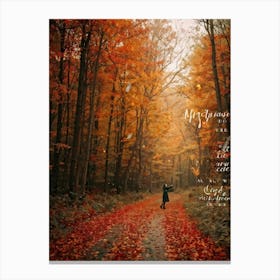 Autumn Greeting Crafted In Hand Drawn Style Rustic Typography Dancing Across The Visual Space Musi (1) Canvas Print