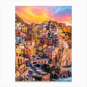 Cinque Terre At Sunset Canvas Print