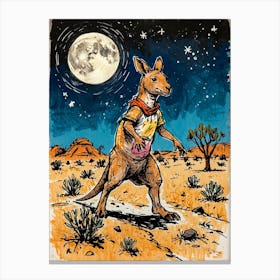 Kangaroo In The Desert Canvas Print