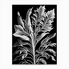 Lobelia Leaf Linocut 1 Canvas Print