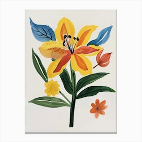 Painted Florals Gloriosa Lily 3 Canvas Print