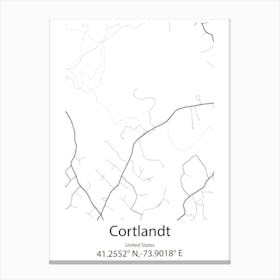 Cortlandt,United States Minimalist Map Canvas Print