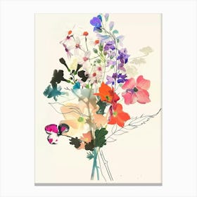 Larkspur 2 Collage Flower Bouquet Canvas Print