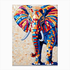 Mosaic Elephant 1 Canvas Print