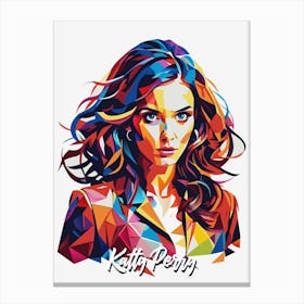 Katty Perry 02 Portrait Music Icon Style WPAP Pop Art Canvas Print