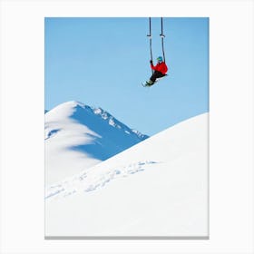 Kicking Horse, Canada Minimal Skiing Poster Canvas Print
