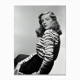 Lauren Bacall Looking Over Shoulder Canvas Print