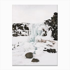 Frozen Winter Waterfall Canvas Print