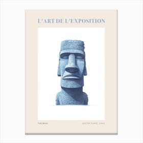 The Moai Of Easter Island Vintage Poster Canvas Print