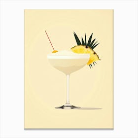 Illustration Piña Colada Floral Infusion Cocktail 1 Canvas Print