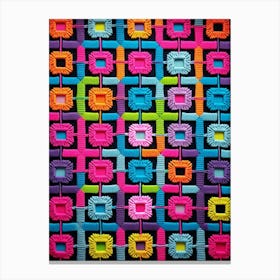 Modern Crochet Neon 1  Canvas Print