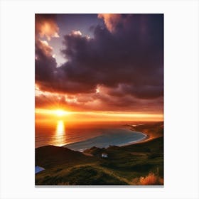 Sunset Over A Hill Canvas Print