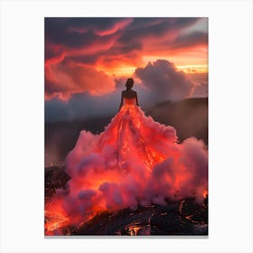 "Lava Gown: Volcanic Beauty" Canvas Print