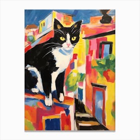 Painting Of A Cat In Cadiz Spain 2 Canvas Print