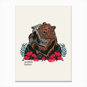 Bear Hugging Canvas Print