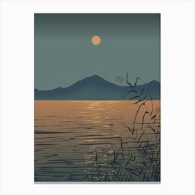 Moonlight Over Lake Canvas Print