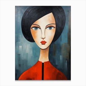Contemporary art of woman's portrait 5 Canvas Print