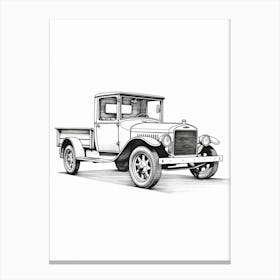 Ford Model T Line Drawing 3 Canvas Print