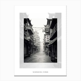 Poster Of Shanghai, China, Black And White Old Photo 1 Canvas Print