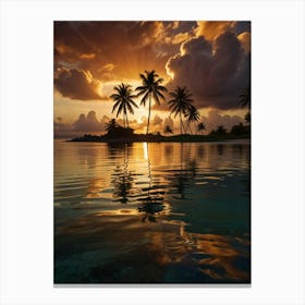 Sunset On A Tropical Island 2 Canvas Print