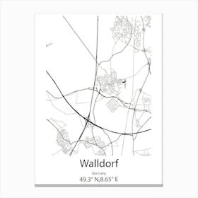 Walldorf,Germany Minimalist Map Toile