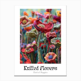 Knitted Flowers Fied Of Poppies 2 Canvas Print