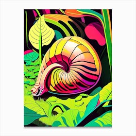 Garden Snail In Shaded Area 1 Pop Art Canvas Print
