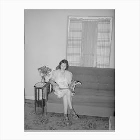 Wife Of Member Of The Casa Grande Valley Farms, Pinal County, Arizona, In Her Living Room By Russell Lee Canvas Print