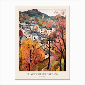 Autumn City Park Painting Princes Street Gardens Edinburgh 3 Poster Canvas Print