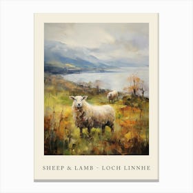 Sheep & Lamb By The Loch Linnhe 3 Canvas Print