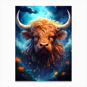 Highland Cow Bull Canvas Print