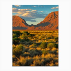 Etosha National Park 2 Namibia Vintage Poster Canvas Print