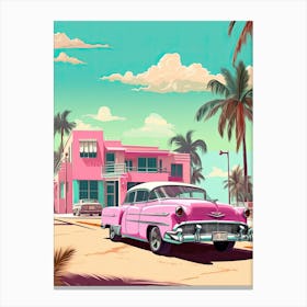 Pink Palm Springs Kitsch 2 Canvas Print