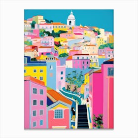 Lisbon, Portugal Colourful View 7 Canvas Print