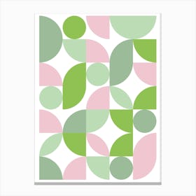 Mid Century Modern Abstract 26 Pink and Green Canvas Print