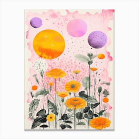 Abstract Botanical Risograph Style 9 Canvas Print