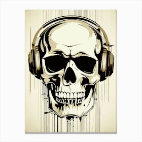 Skull With Headphones 116 Canvas Print