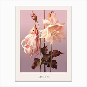 Floral Illustration Columbine 1 Poster Canvas Print