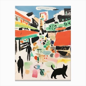 The Food Market In Tokyo 3 Illustration Canvas Print