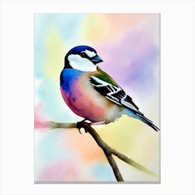 House Sparrow 2 Watercolour Bird Canvas Print